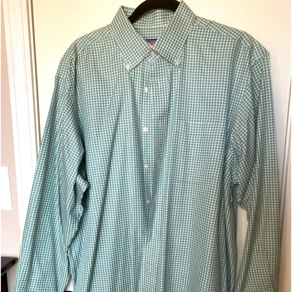 VINEYARD VINES Green Plaid Checkered Long Sleeve Murray Shirt Button Down Sz L
